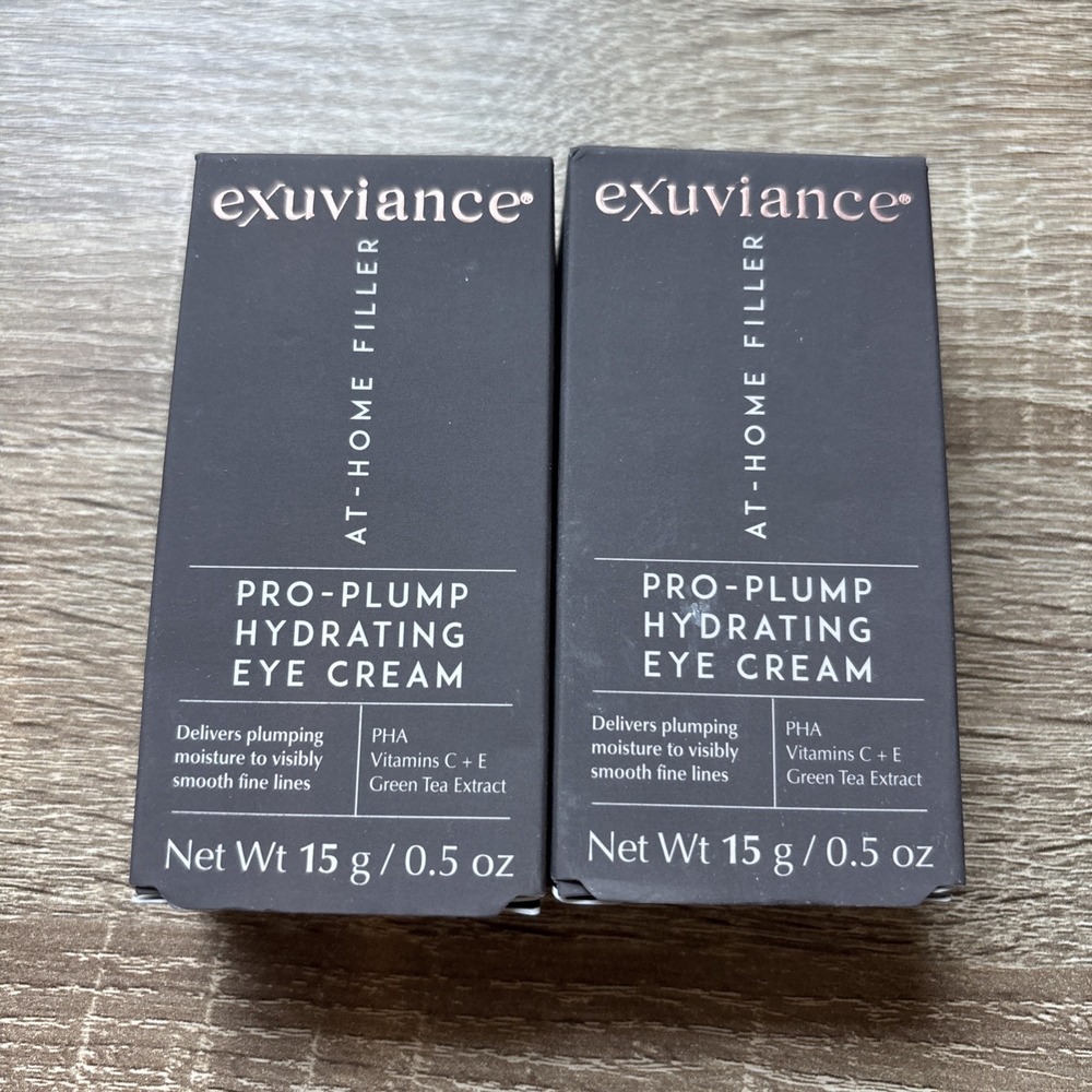 LOT OF 2 Exuviance Pro-Plump Hydrating Eye Cream Full Size 0.5 oz/ 15 g